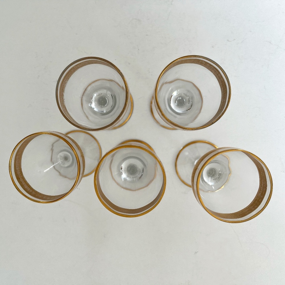 SET OF 5 VINTAGE CORDIAL GLASSES - Picture 2 of 3